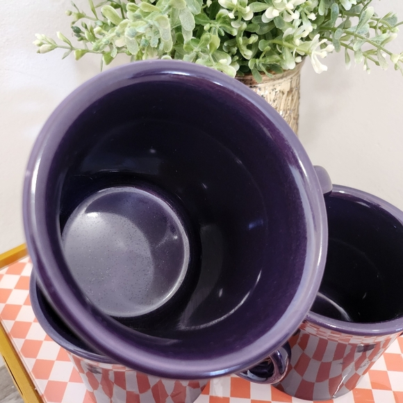 Fiesta Ring Handle Mugs in purple plum - Picture 3 of 4